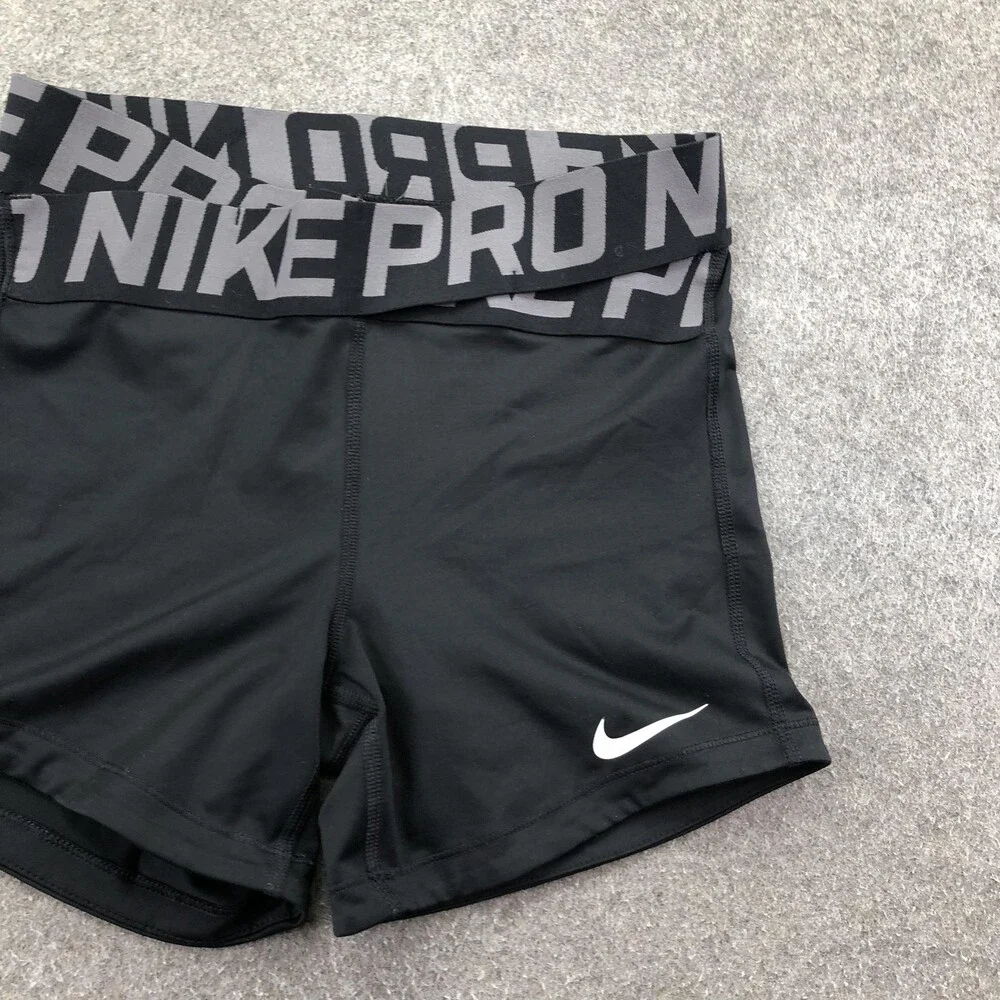 Nike Pro Shorts Womens Small Black Compression Dri-FIT 3 In Training Gym